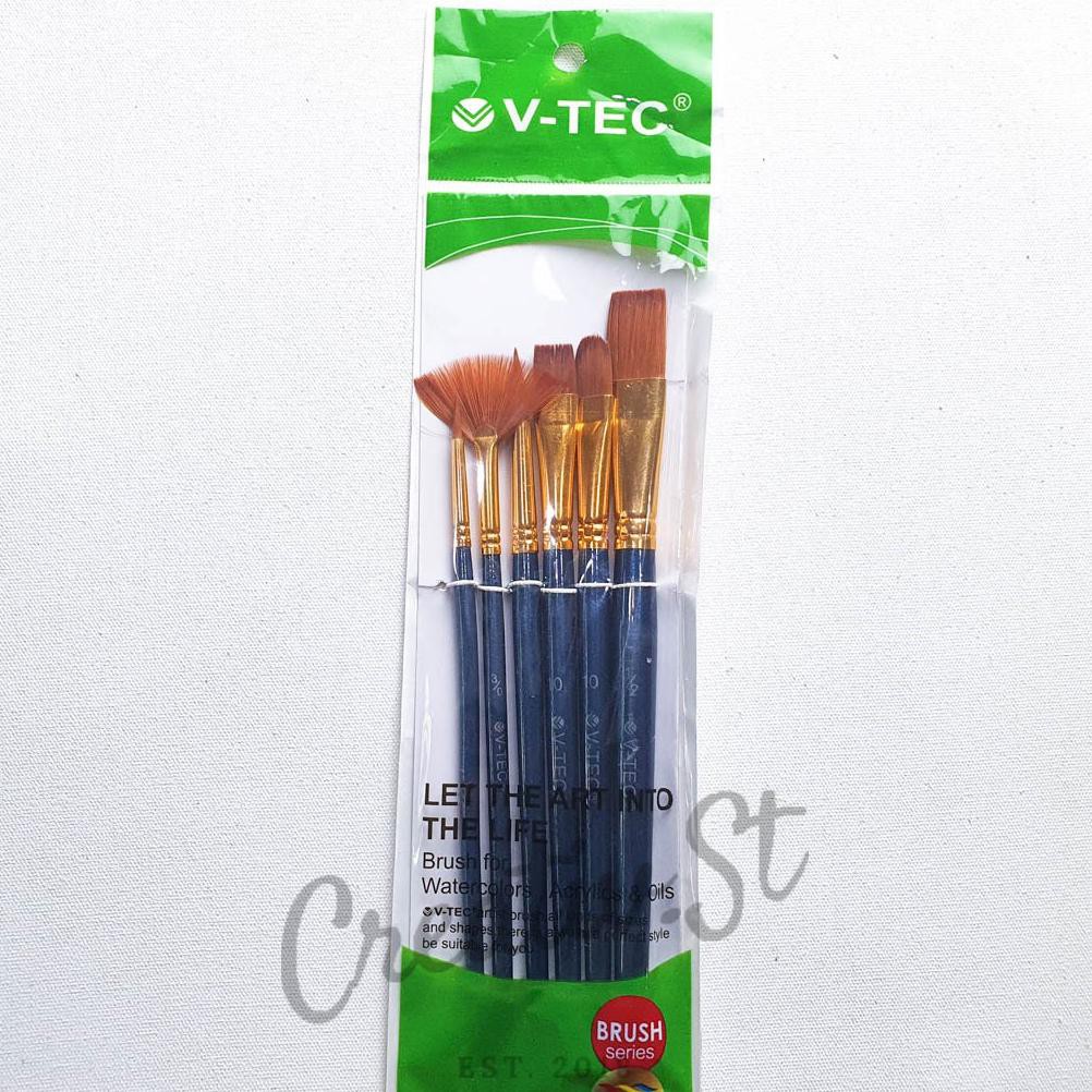 

mU4Code Kuas Lukis Set A0342 COMPLETE V-tec High Quality (6 Brush)(Z3D1) (promo)