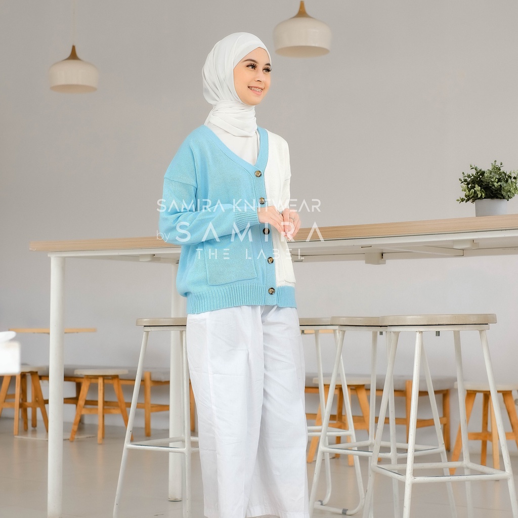 Camellia - Cardigan Rajut Wanita Two Tone Premium Tebal