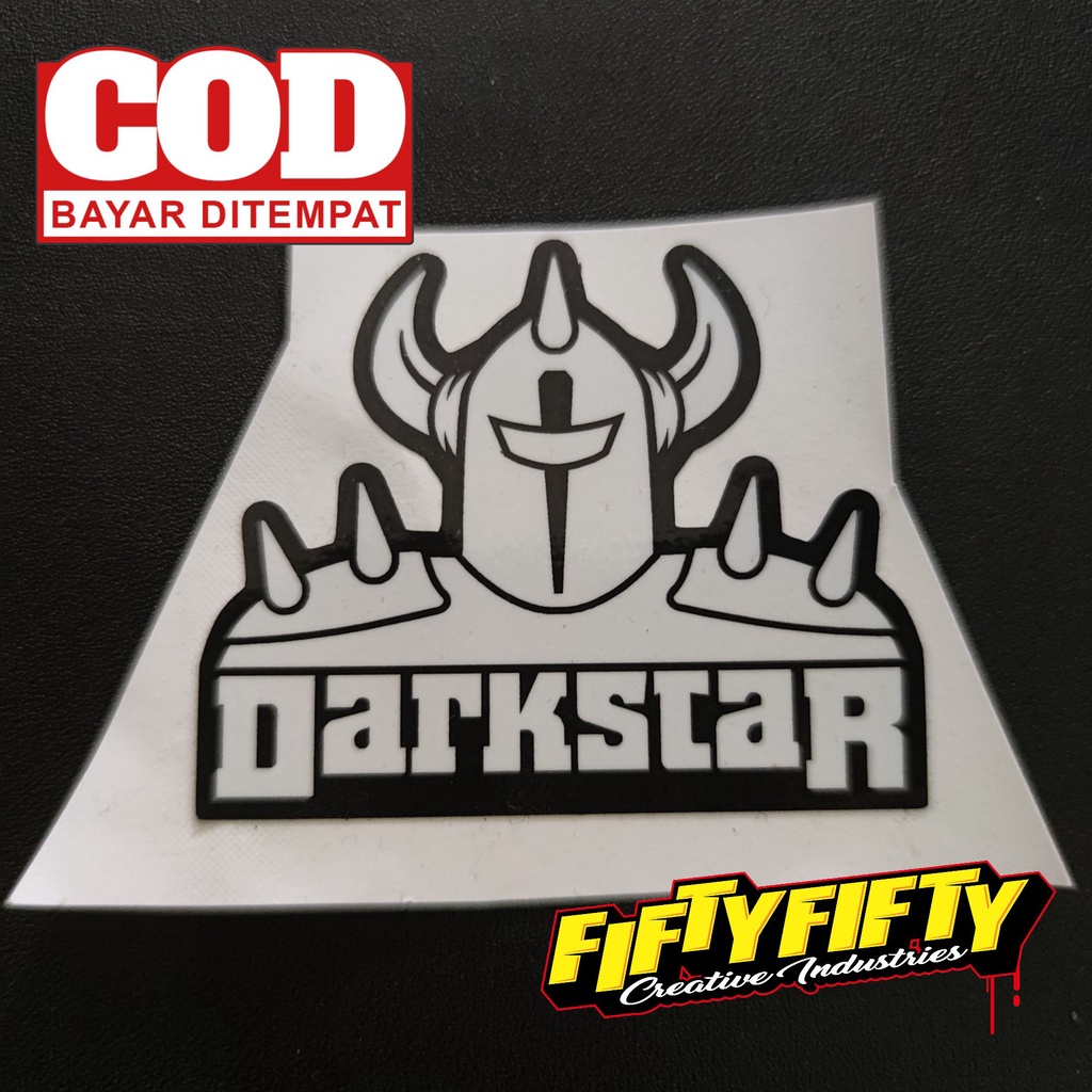 Stiker Print Cut DARKSTAR Stiker Printing Laminasi Glossy Tahan Air Stiker Motor Mobil Helm Sudah Membentuk Pola Desain