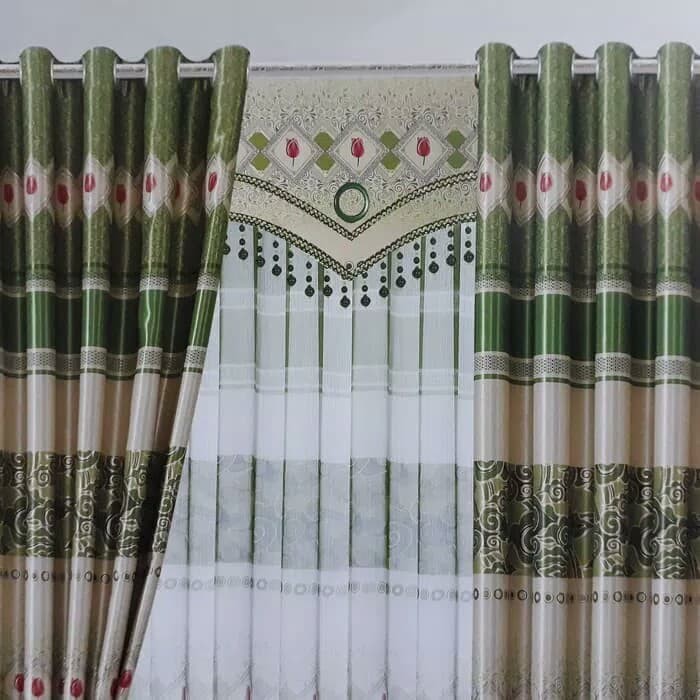 Termurah Gorden Blackout+Vitrase "Hijau"