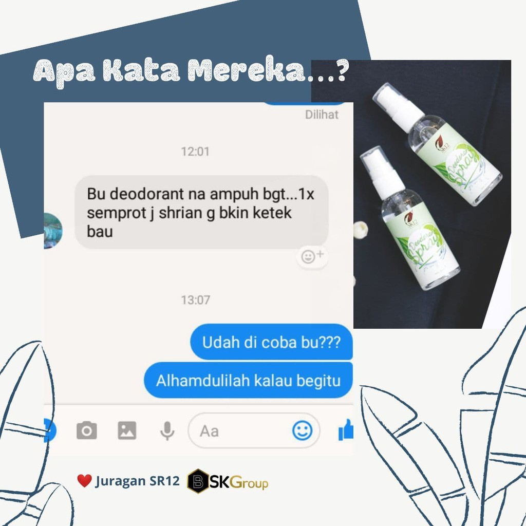 Deodorant Spray SR12 Herbal Untuk Bau Badan Anak Wanita Ibu Hamil Remaja Pria Memutihkan Ketiak Hitam Basah Keringat Berlebih BPOM Ori 100%