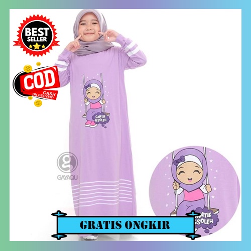 Fashion Muslim Gamis Anak Import Modern Style Lebaran Best Seller Anak2 Muslimah Midi Dress Dres Men