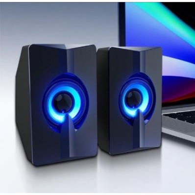 Speaker 2.0 gaming t-wolf wired audio 3.5mm usb stereo led light for pc laptop phone s5 - pengeras suara Twolf s-5