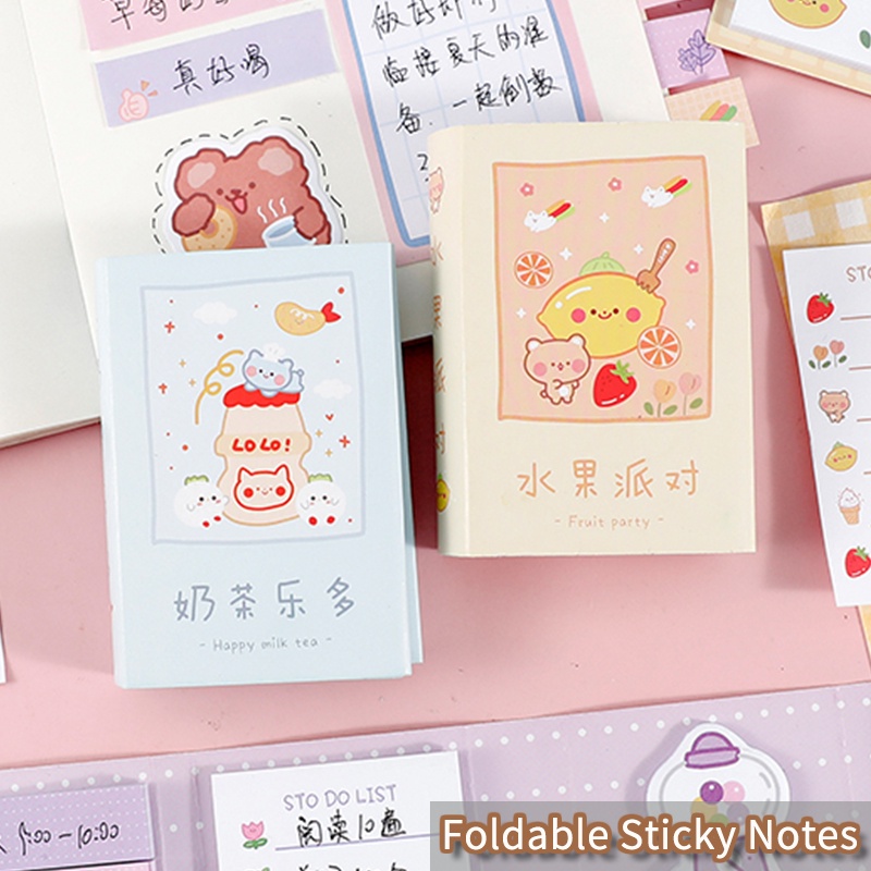 260 Sheets Creative Cartoon Foldable Sticky Notes Set for Girl Message Notes