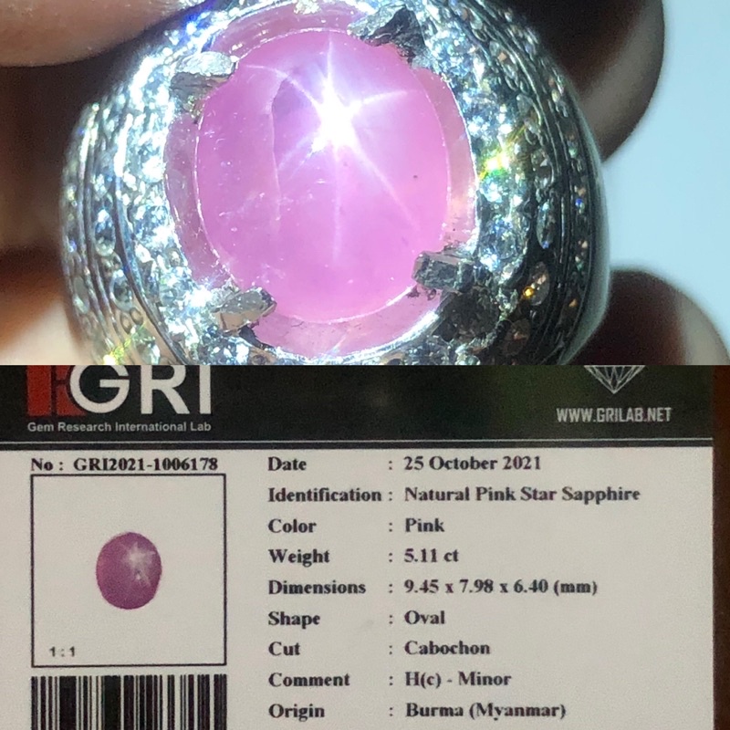 Pink Star Sapphire Burma