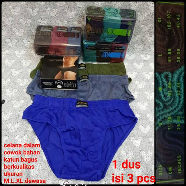 Toko abel grosir celana dalam pria katun m,l,xl warna random