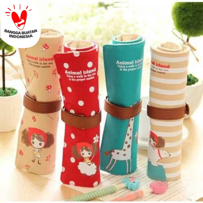 

Tempat Pensil Anak Lipat Gulung Bahan Kulit