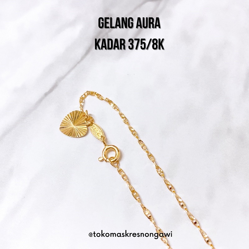 Gelang emas tangan AURA U B S kadar 375/8k (ready blackgold)