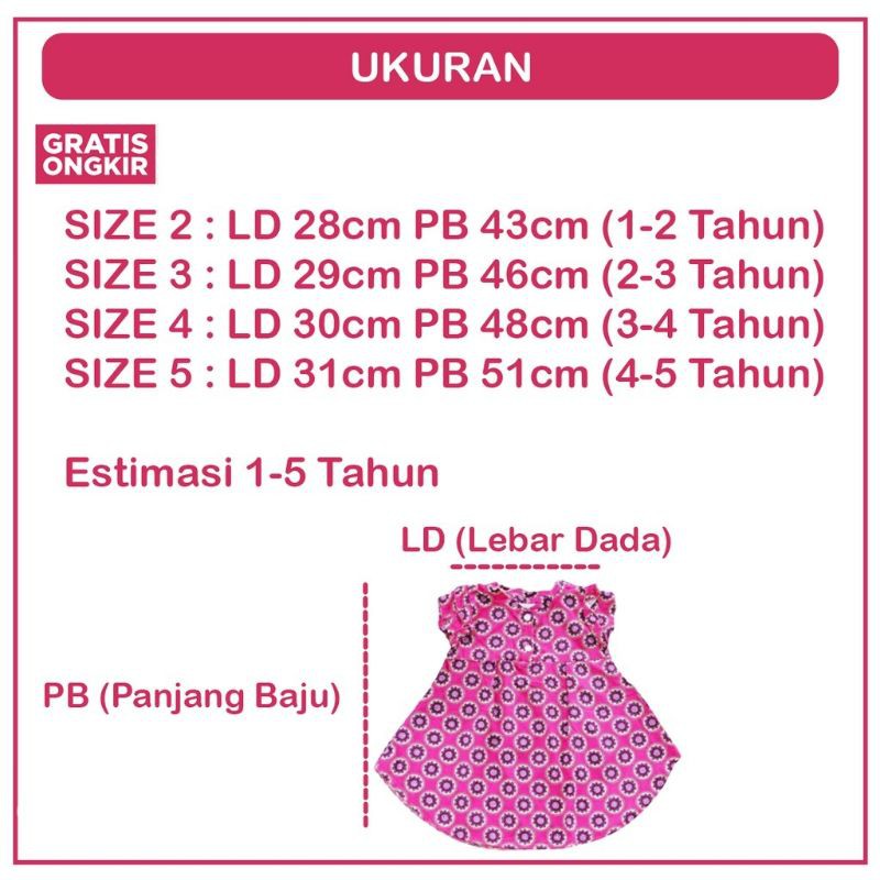 TUNIK ANAK VIOLA PENDEK BOBO KIDS / DRESS ANAK PEREMPUAN / ATASAN ANAK PEREMPUAN / DRESS ANAK