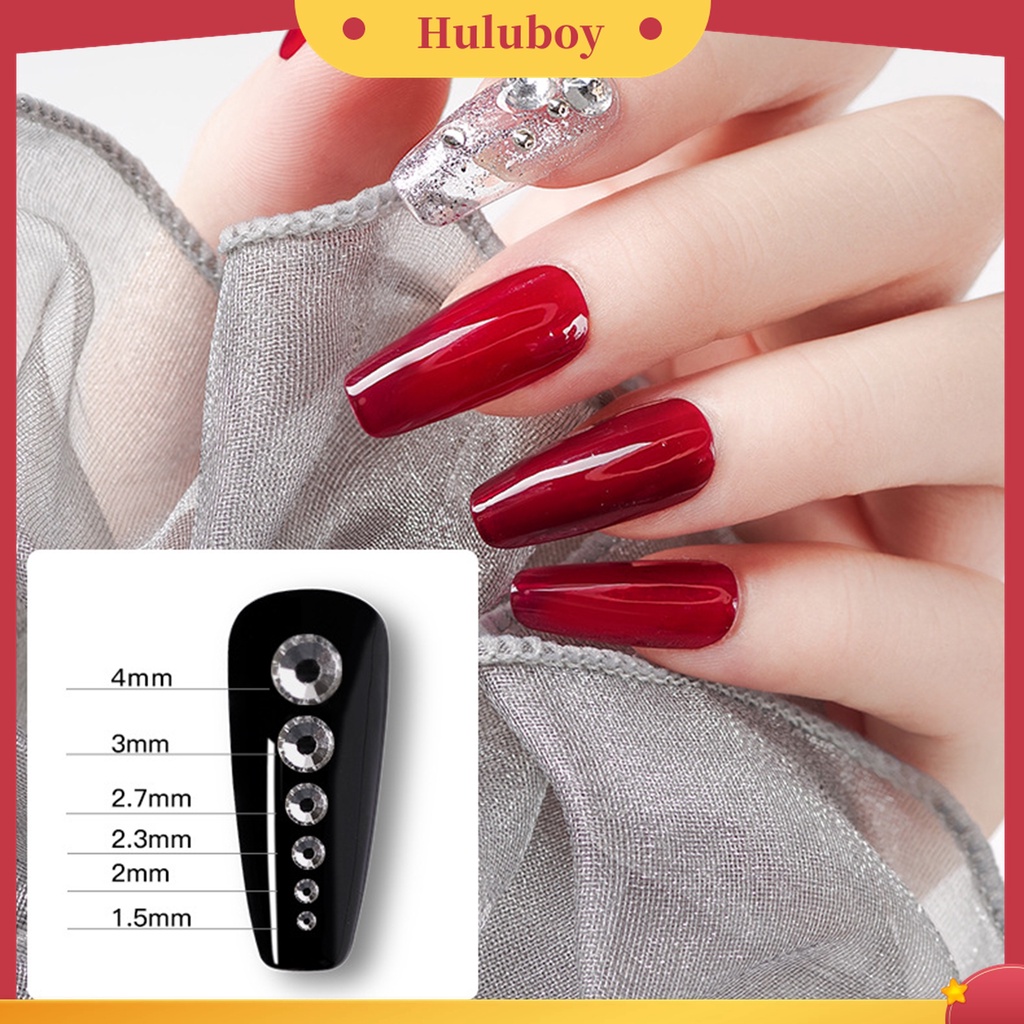 Huluboy Huluboy♡ 1688pcs / Box Ornamen Berlian Imitasi 6 Sekat Untuk Dekorasi Nail Art DIY