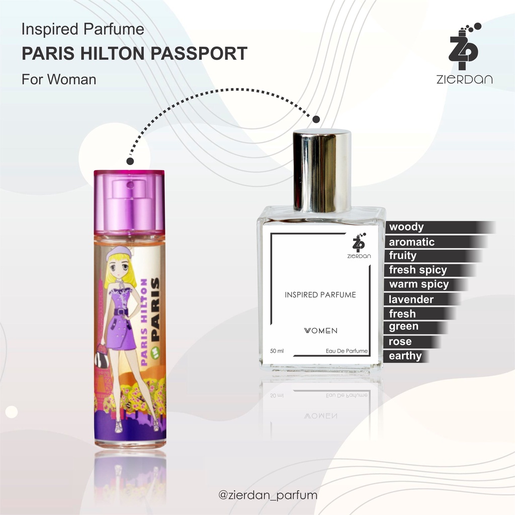 Zierdan Inspired Parfum Paris Hilton Passport Parfume Farfum Minyak Wangi Tahan Lama Wanita Cewek