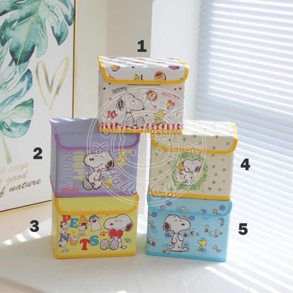 storage box kotak lipat tutup kecil serbaguna motif snoopy