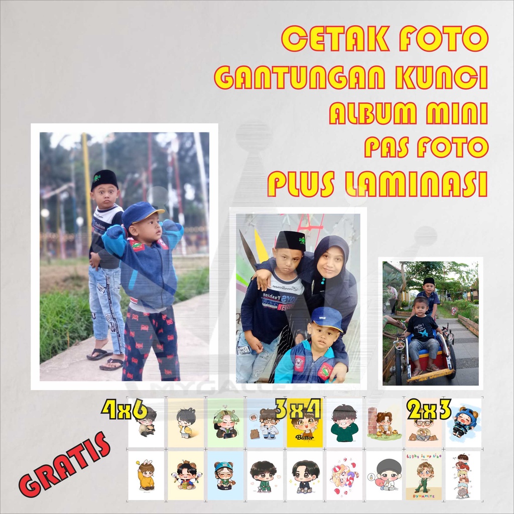 Cetak Foto 2x3 3x4 4x6 | Cetak Pas Foto | Album Mini 1in 2in 3in | Cetak Foto Gantungan Kunci | Cetak Foto Ukuran Kecil