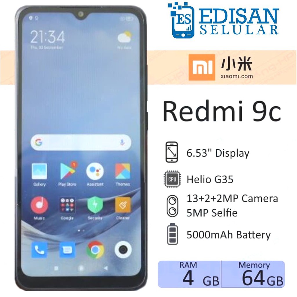 Xiaomi Redmi 9c 4/64 GB Garansi Resmi