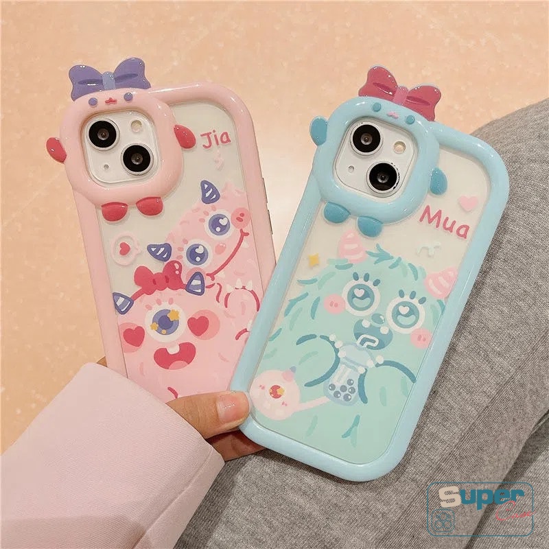 Soft Case Desain Monster Kecil Untuk Oppo A17 A12 A16K A54 A57 A15 A95 A17K A3s A5s A1K A96 A76 A16E A92 A16 A15s A53 A31 A53 A7Z-8N 5F 6k Case Pelindung Earphone Bluetooth Airpod
