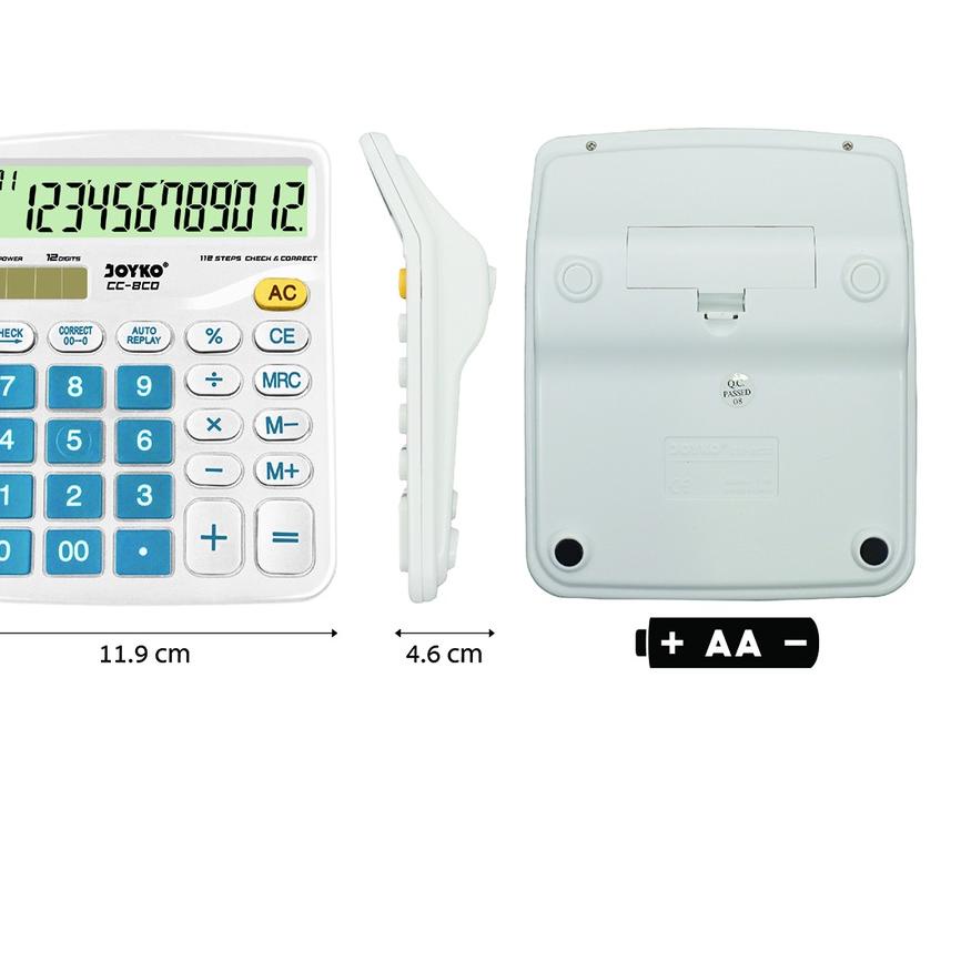 

Best Seller!! ATR-597 Calculator Kalkulator Joyko CC-8 12 Digits Check Correct