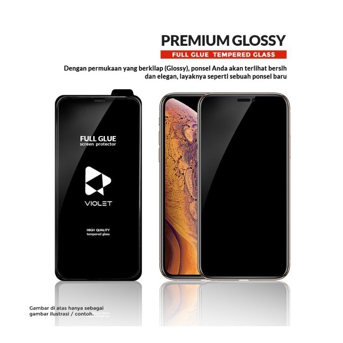 Iphone X / XS / XR / XS MAX - Temper Glass Violet Full Glue Premium Glass