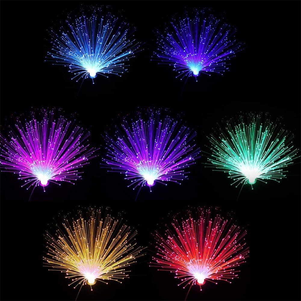 Hot Sale /33 * 8cm LED Warna Warni Berubah Warna Warni Fiber Optik Cahaya/Dekorasi Rumah Pernikahan Romantis Lampu Malam Serat Tenaga Baterai