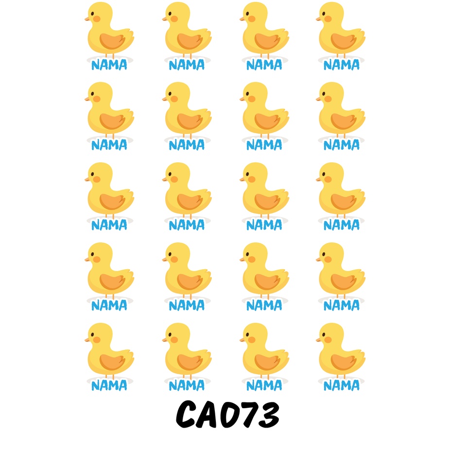 

Sticker Nama Cutting Label Waterproof Tahan Air Duck (CA073)