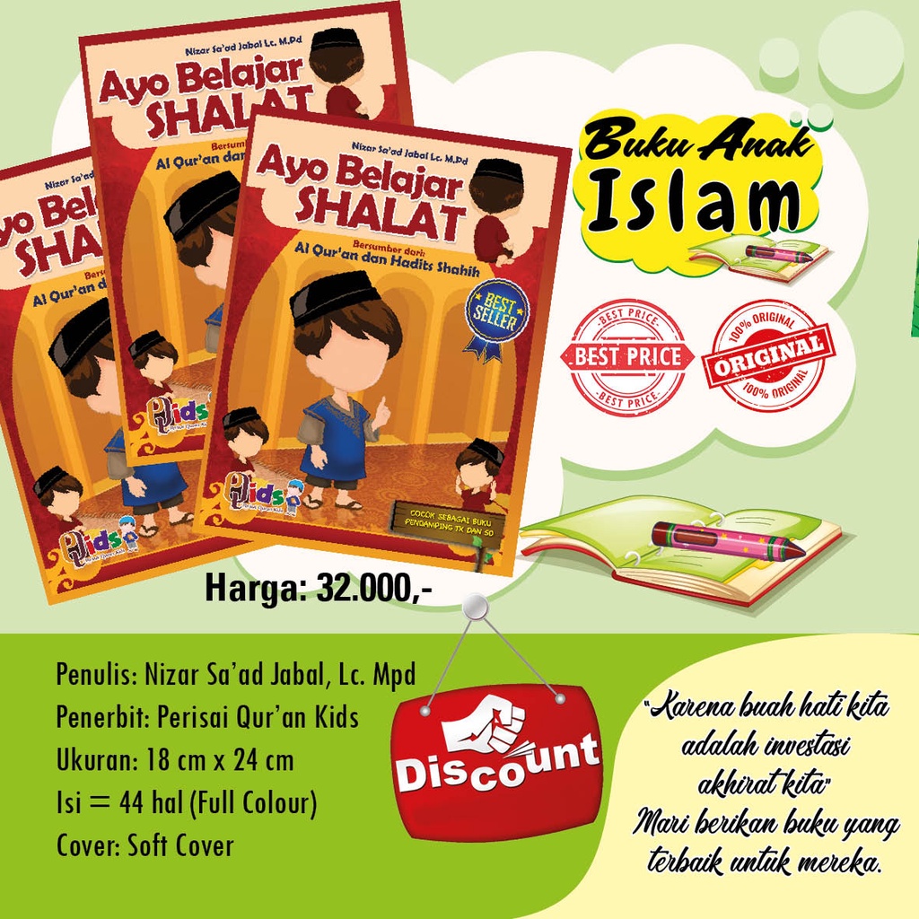 Buku Anak Islam "Ayo Belajar Shalat" (Sifat Shalat Nabi) GROSIR TERMURAH