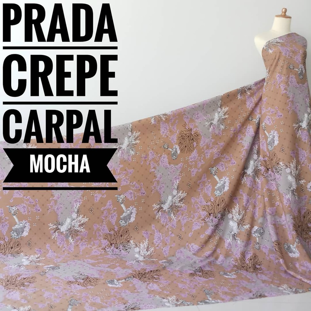 Kain Meteran Prada Crepe Carpal Mocha (0.5M)