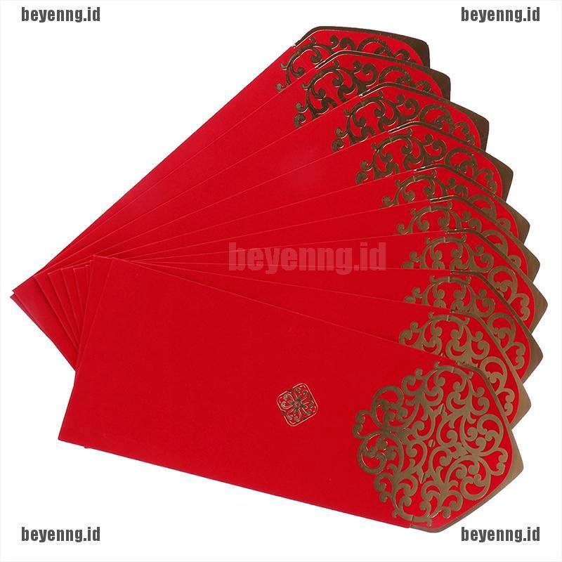 Bey 10pcs Amplop Angpao Tahun Baru Imlek Warna Merah