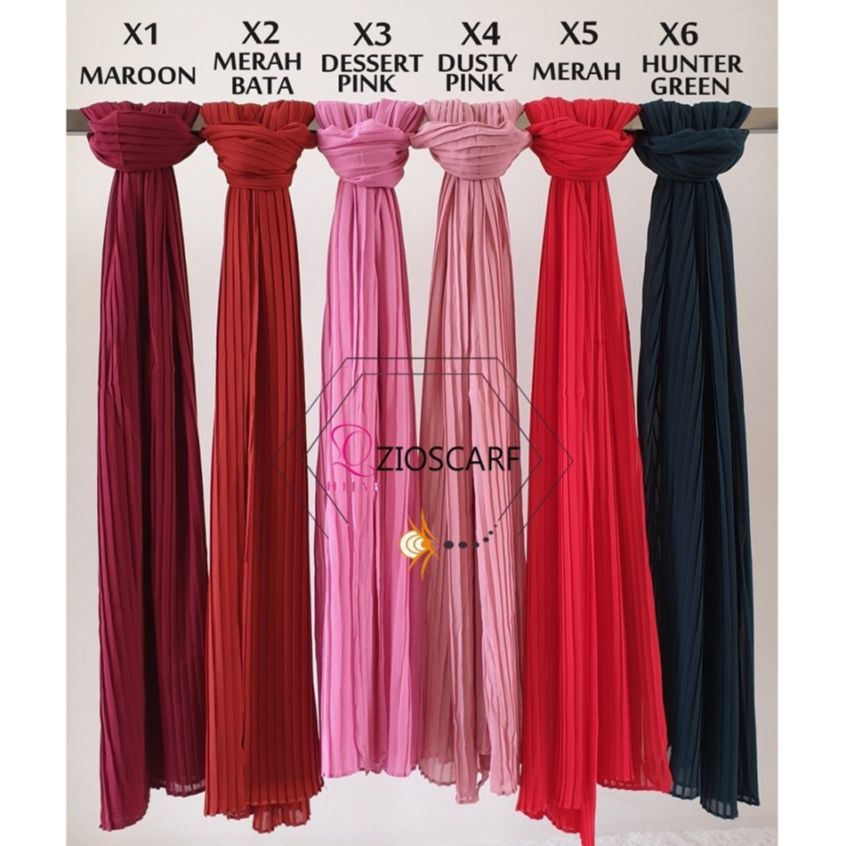 KERUDUNG HIJAB PASHMINA PHASMINA PASMINA PLEATED HEAVY BUBBLE CHIFFON PLISKET CRINKLE - A30