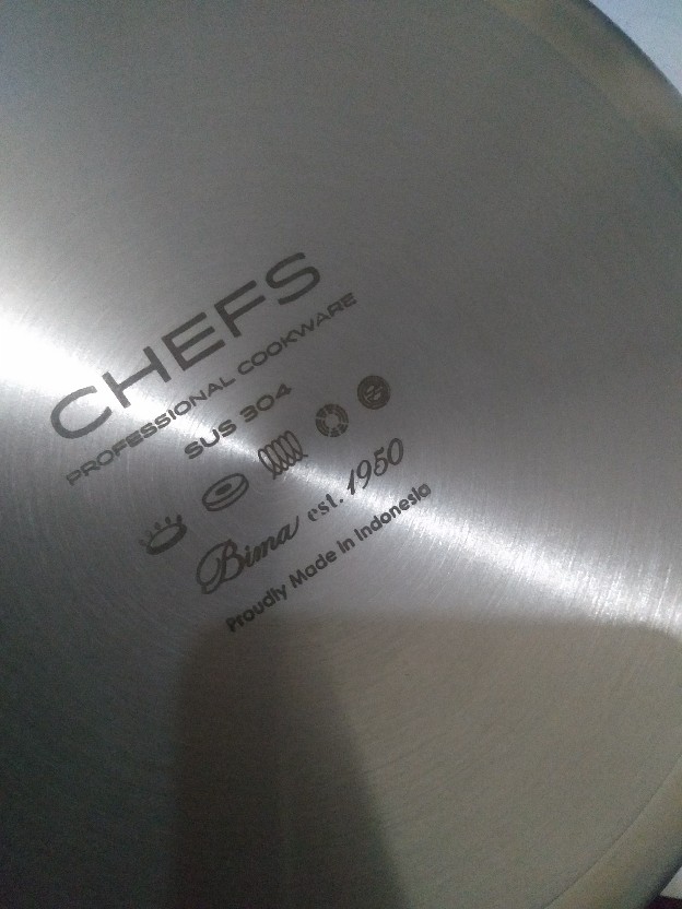 Bima Chefs Bp1901524 Frypan Stainless 3 Ply 24cm Wajan Frypan Stainless 304
