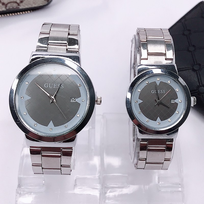 [✅COD] Ladies Watch Steel Band Calendar Couple Watch