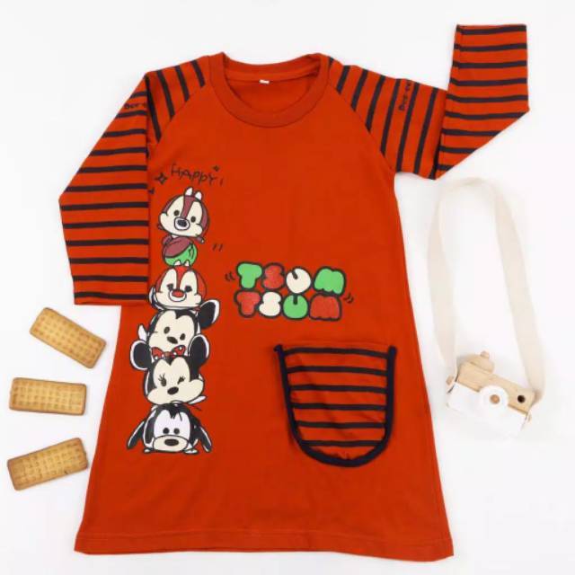 kaos anak tunik anak tunik kaos tsum tsum merah