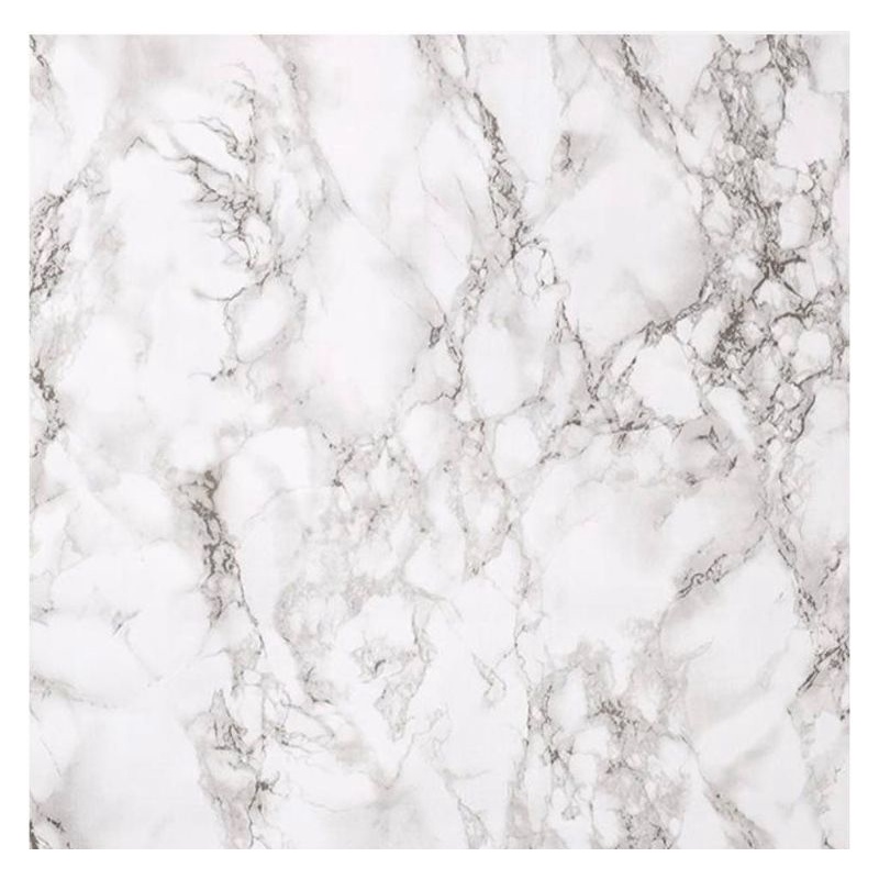 Wallpaper Dinding Sticker Marmer Granit Abstrak Hitam Putih Glossy