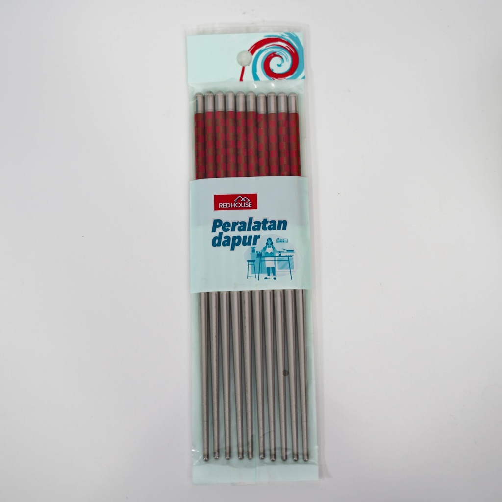 Sumpit Stainless Steel isi 5 pasang /  Stainless Chopstick 5 set - Warna Random