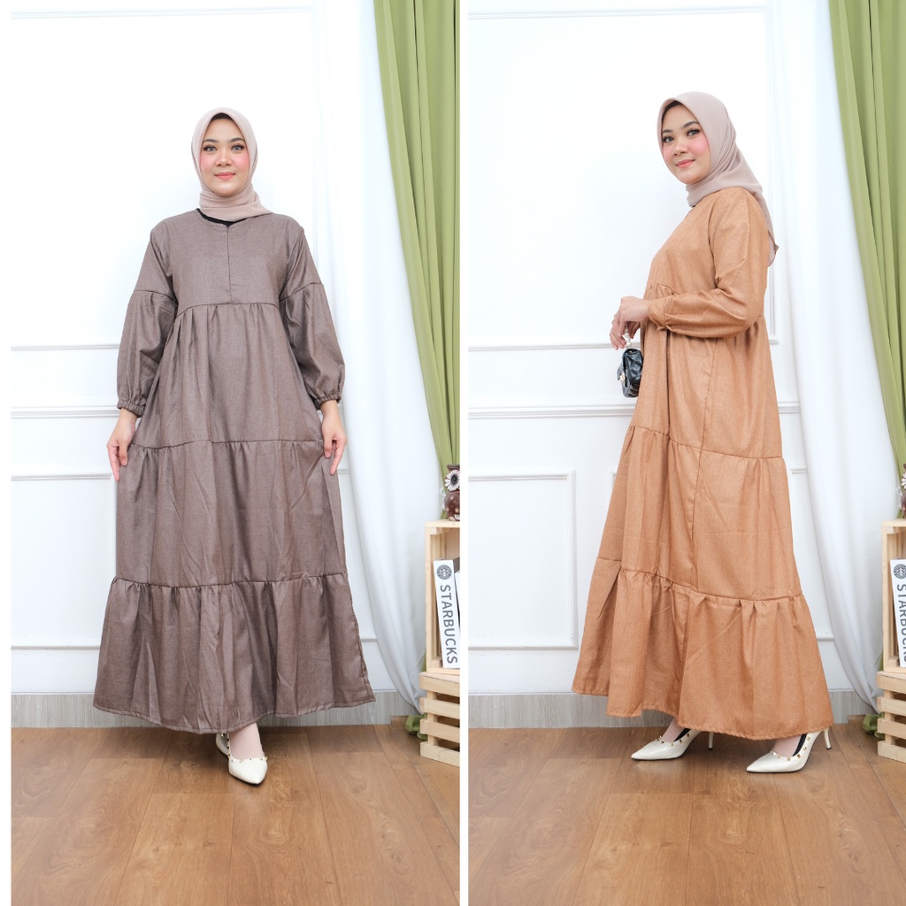 FUJI GAMIS DRESS KATUN SUSUN PREMIUM GBM