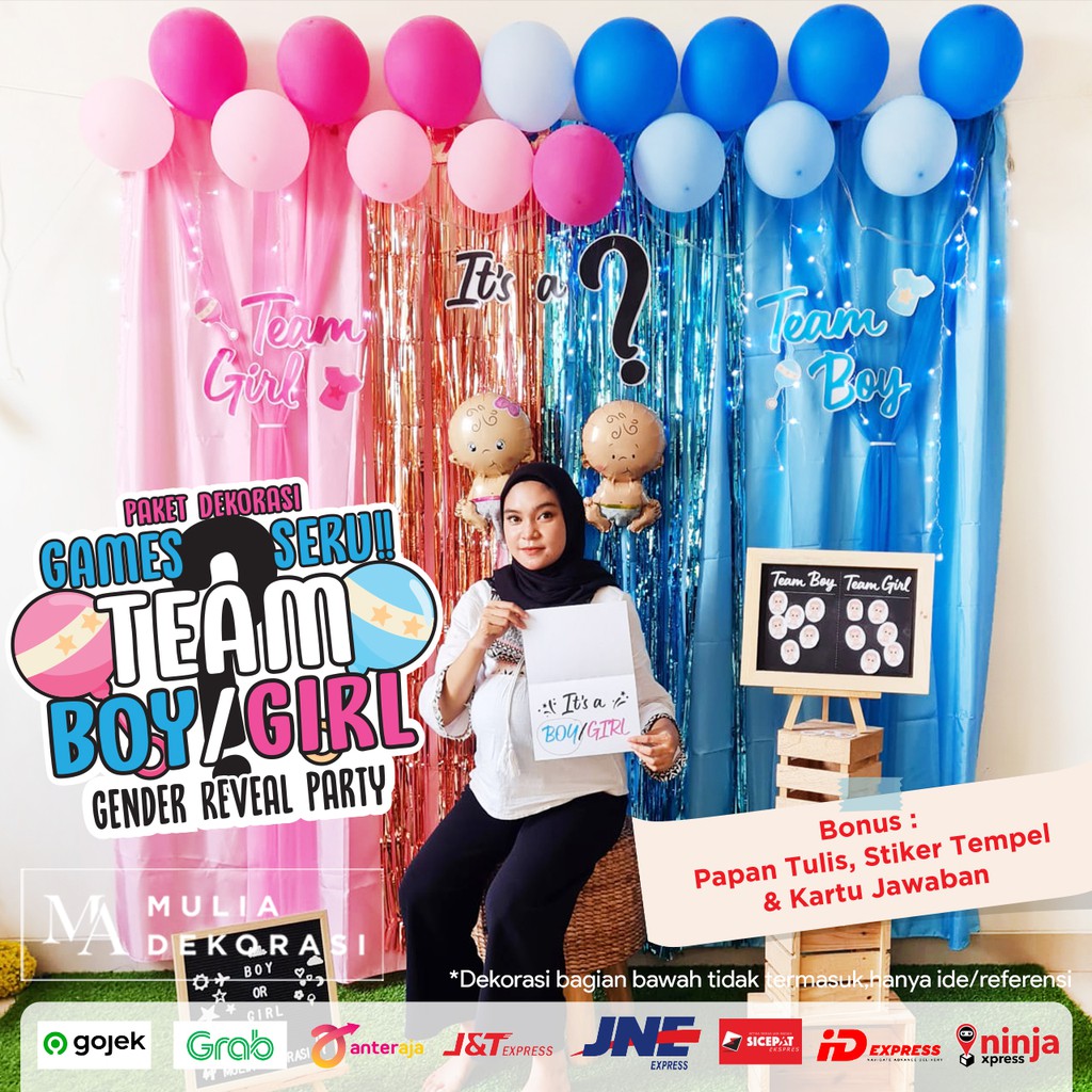 Paket Baby Gender Reveal Party Games With Big Family Team Boy OR Team Girl