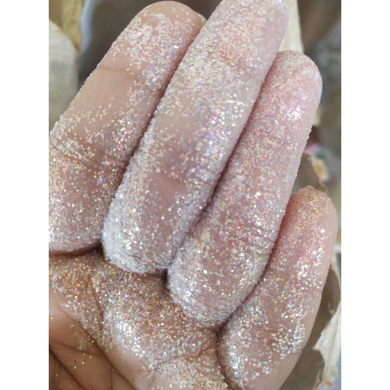 SERBUK GLITTER PUTIH RAINBOW UK. 1/102