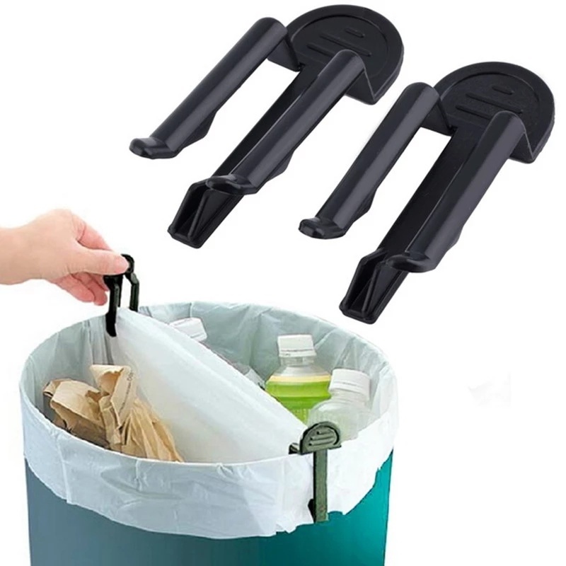 2Pcs Universal Plastic Trash Bag Fixed Clip / Practical Rubbish Bin Garbage Bag Clamp / Useful Waste Basket Holder for Home,Office,Hotel