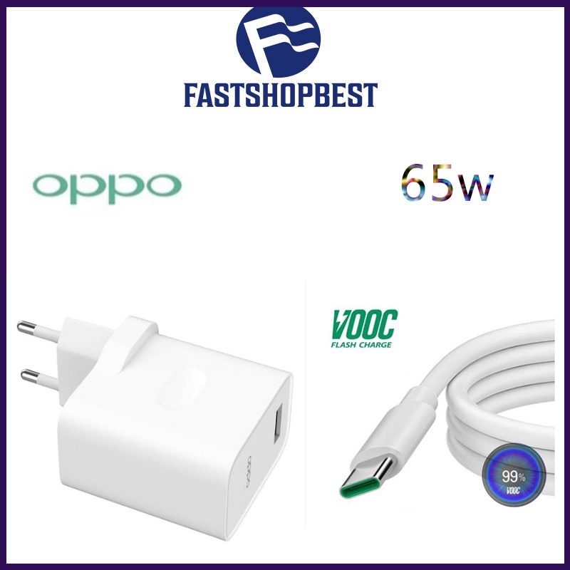 Charger Oppo 65W Reno7 Pro SUPER VOOC Micro USB & Type C Fast Charging Original