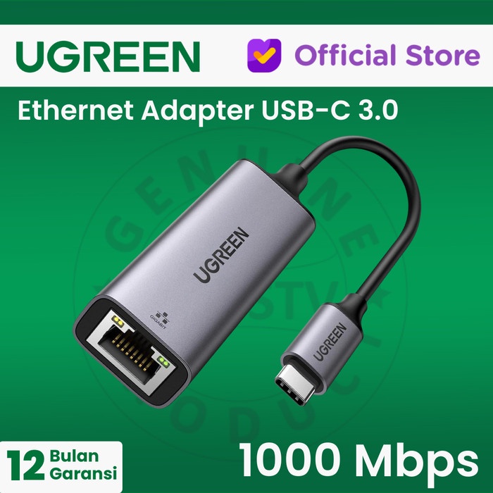 UGREEN LAN Ethernet Adapter USB-C Gigabit 1Gbps Alloy - CM199