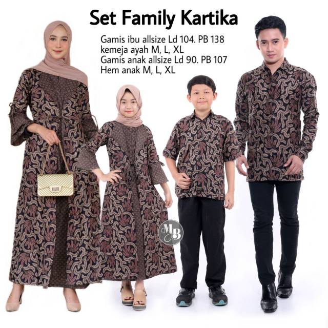 Set Family Kartika Baju Batik Couple Sarimbit Keluarga Formal Model Gamis Jazz Dusty Purple Murah Shopee Indonesia