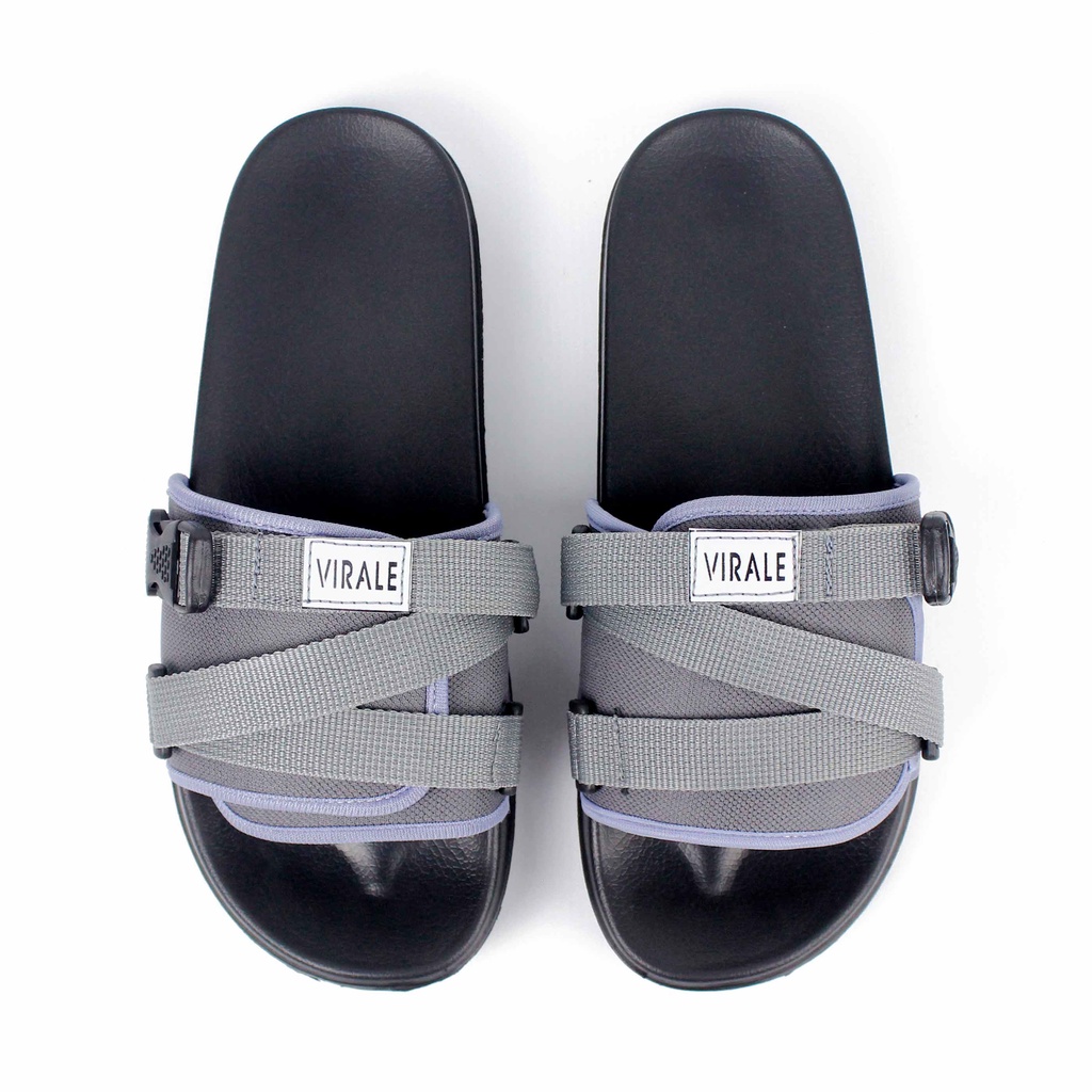 Sandal Slide Pria Wanita Casual Model Distro SWH PL 01 Abu