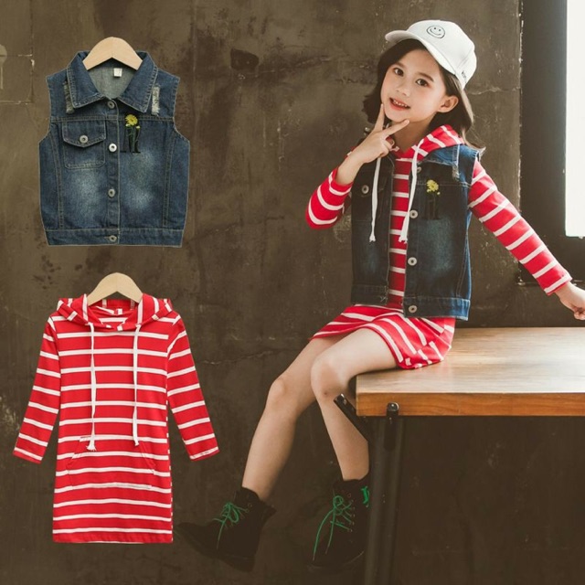 Setelan Baju Dress Sweater Jaket Jeans Hoodie Anak Cewek Remaja Import Ready Stock Murah