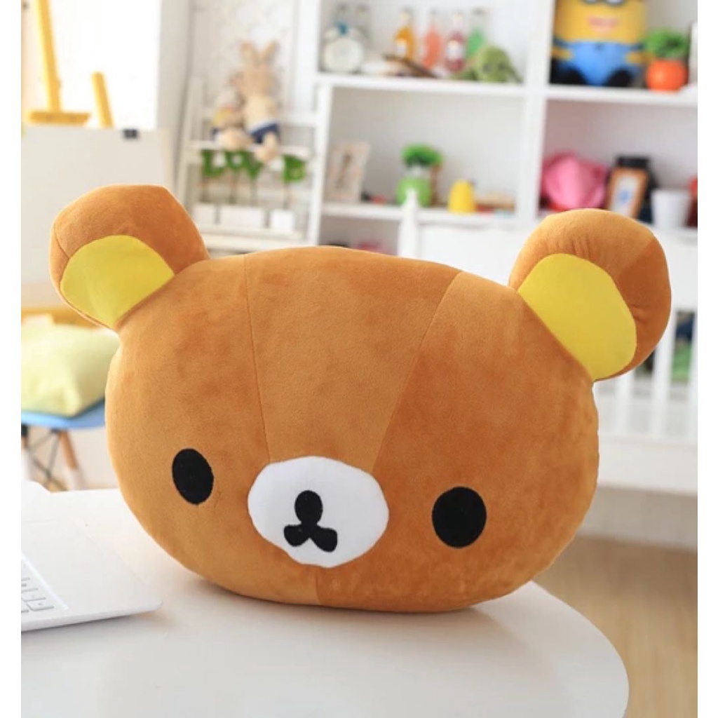 Boneka Bantal Kepala Rilakkuma Ukuran 35cm Head Pillow Mainan Anak | Kado Hadiah Ultah / Birthday Gi