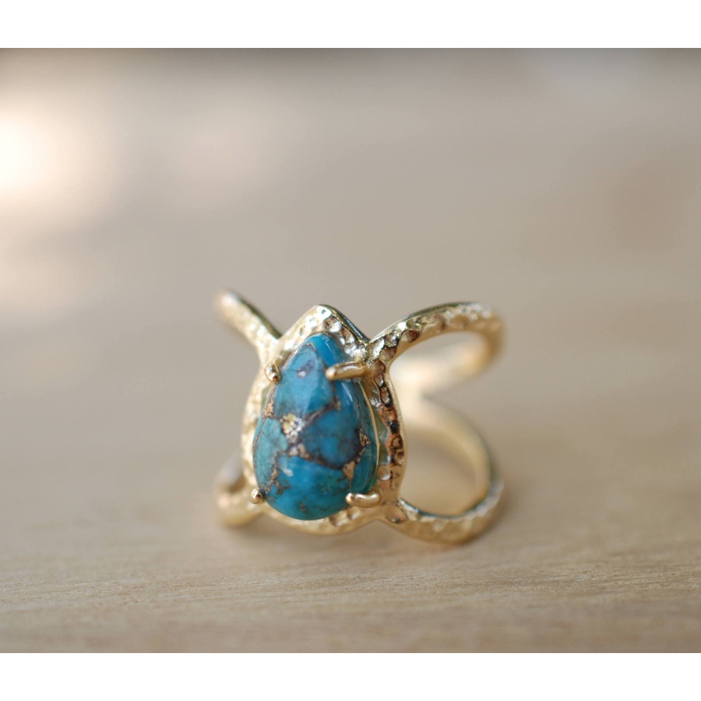 Cincin Sterling Silver 925 Dengan Batu Hias Turquoise Untuk Wanita Ccb20