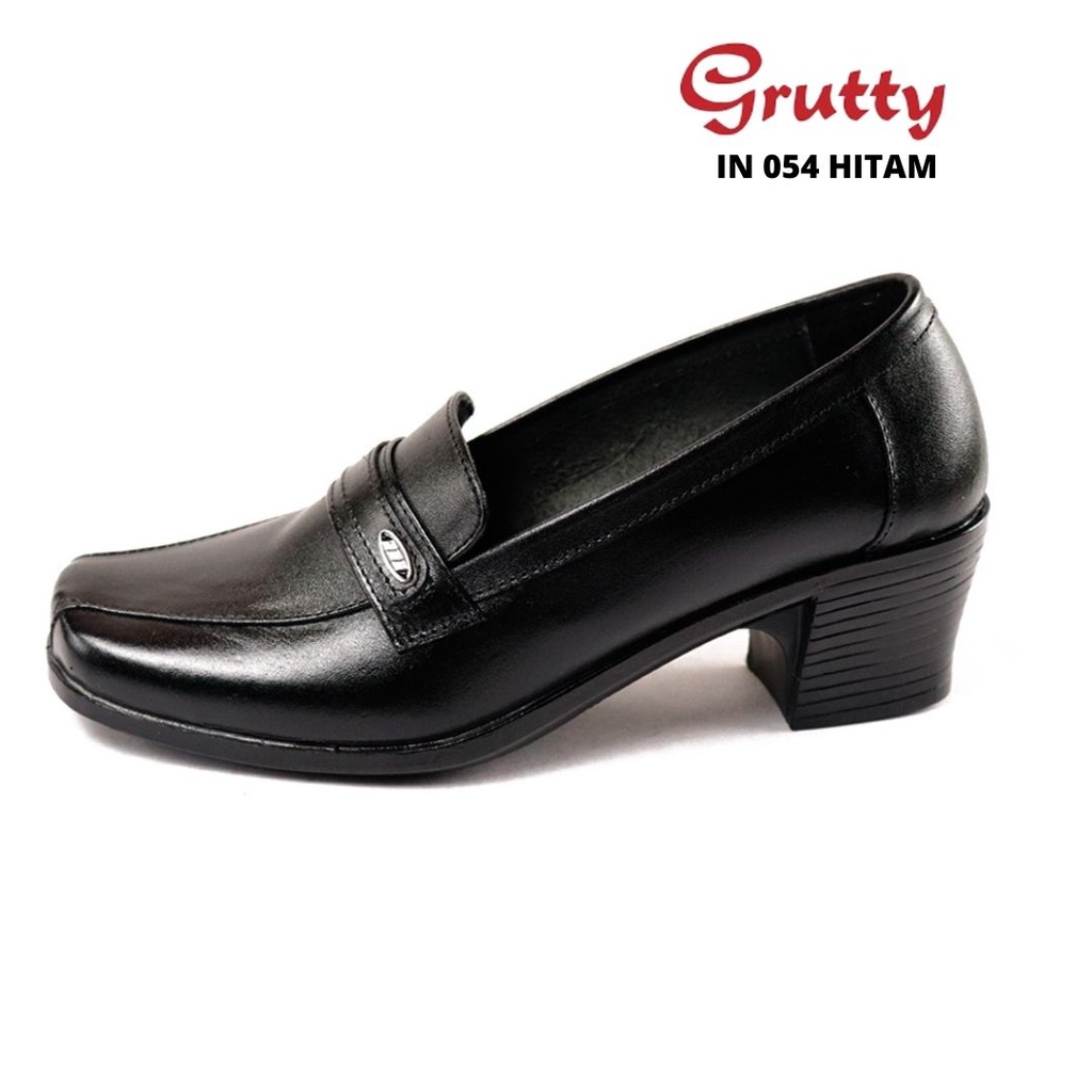 Sepatu Wanita Kerja Pantofel Kantor Pantopel Formal Wanita Grutty IN054 Hitam Hak Tahu 5cm