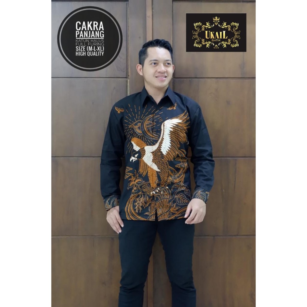 Batik Solo CAKRA PANJANG Kemeja Pria Katun Halus Sragenan Full Furing