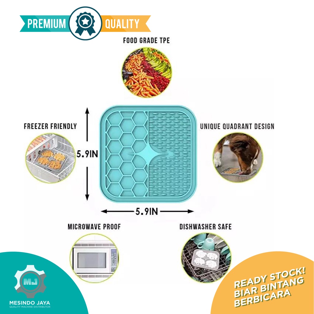 Pet Silicone Feeding Food Feeder, Treats Dog &amp; Cat Slow Food Pad Mat Silicone Feeder Food Pad Mat Dog Cat Slow Silikon makan anjing kucing