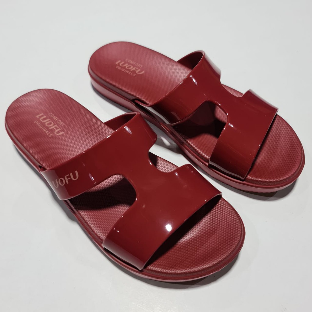 jelly sandal wanita luofu sendal karet slop import cewek E7190A01SL