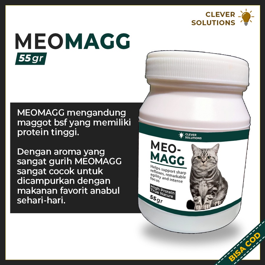 MEOMAGG Vitamin Penambah Nafsu Makan Imun Kucing Maggot Pelebat Bulu Vitamin Pelebat Bulu Kucing Protein Tinggi