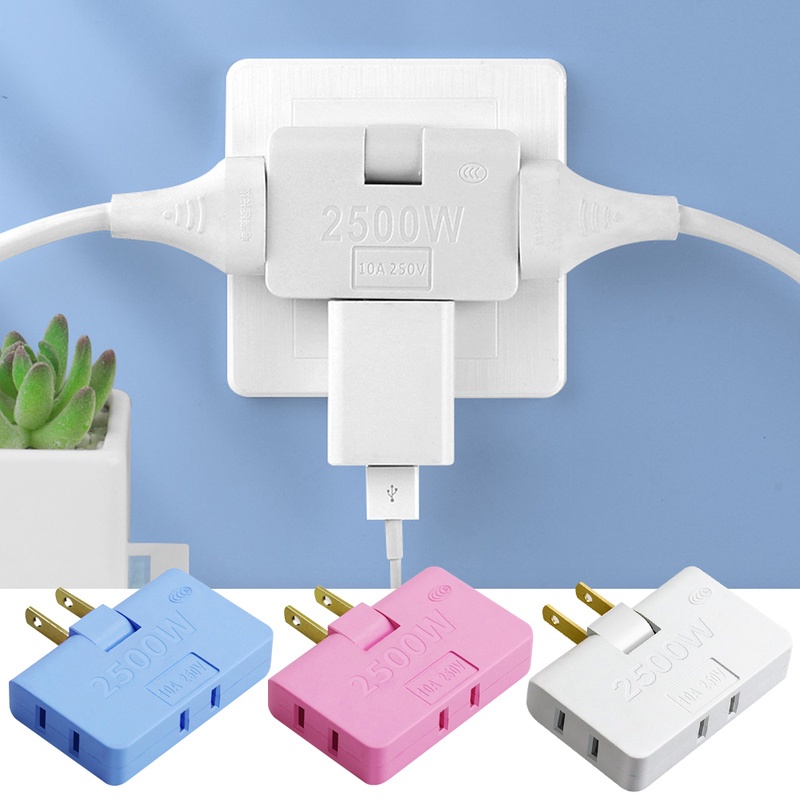 3 In 1 Adapter Power Plug US Rotasi 180 Derajat Multi Plug Slim Wireless