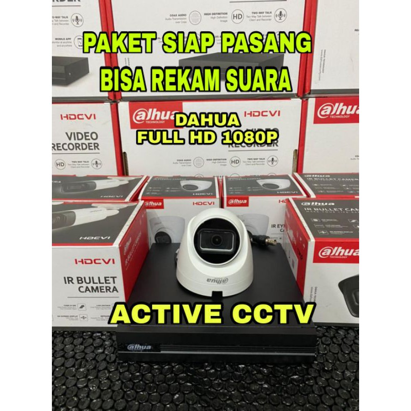 paket camera cctv 1 kamera dahua 2mp audio built in mic 1080p 4 channel ch bisa rekam suara 4ch